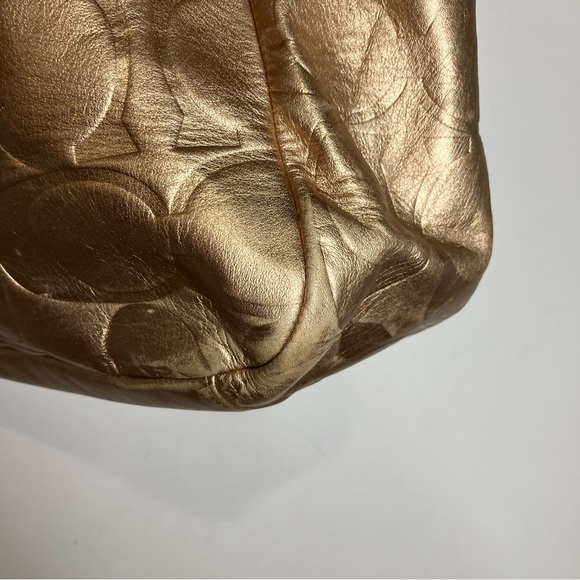 Coach gold zip top shoulder bag 12” x 9” x 4” - Picture 8 of 16